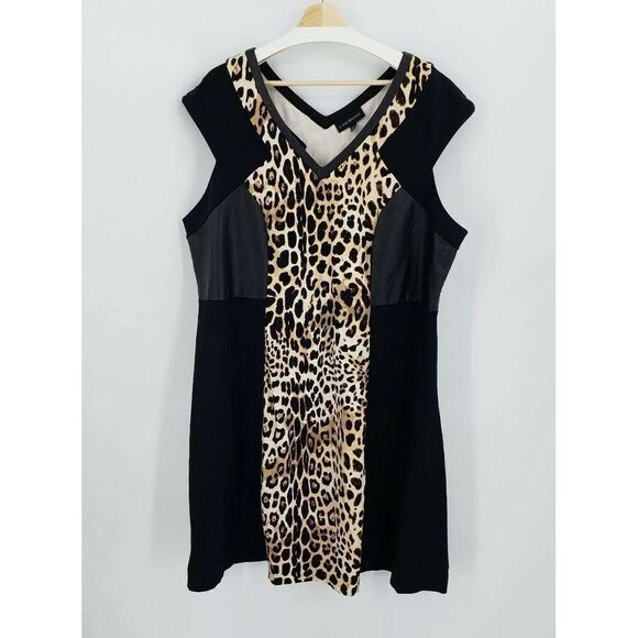 Lane Bryant  Leopard Print Double V Neck Dress - Picture 1 of 4